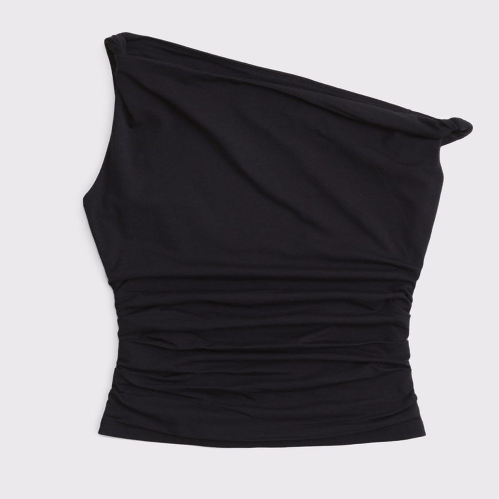 Abercrombie & Fitch Black Asymmetrical Twist Top
